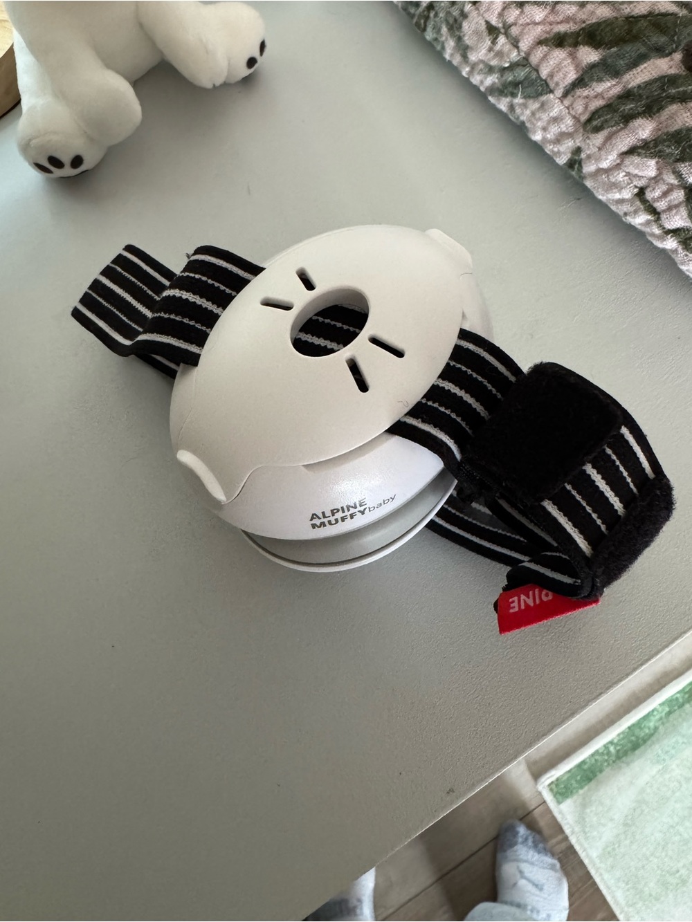 Alpine Black & White Striped Elastic Monitor Strap
